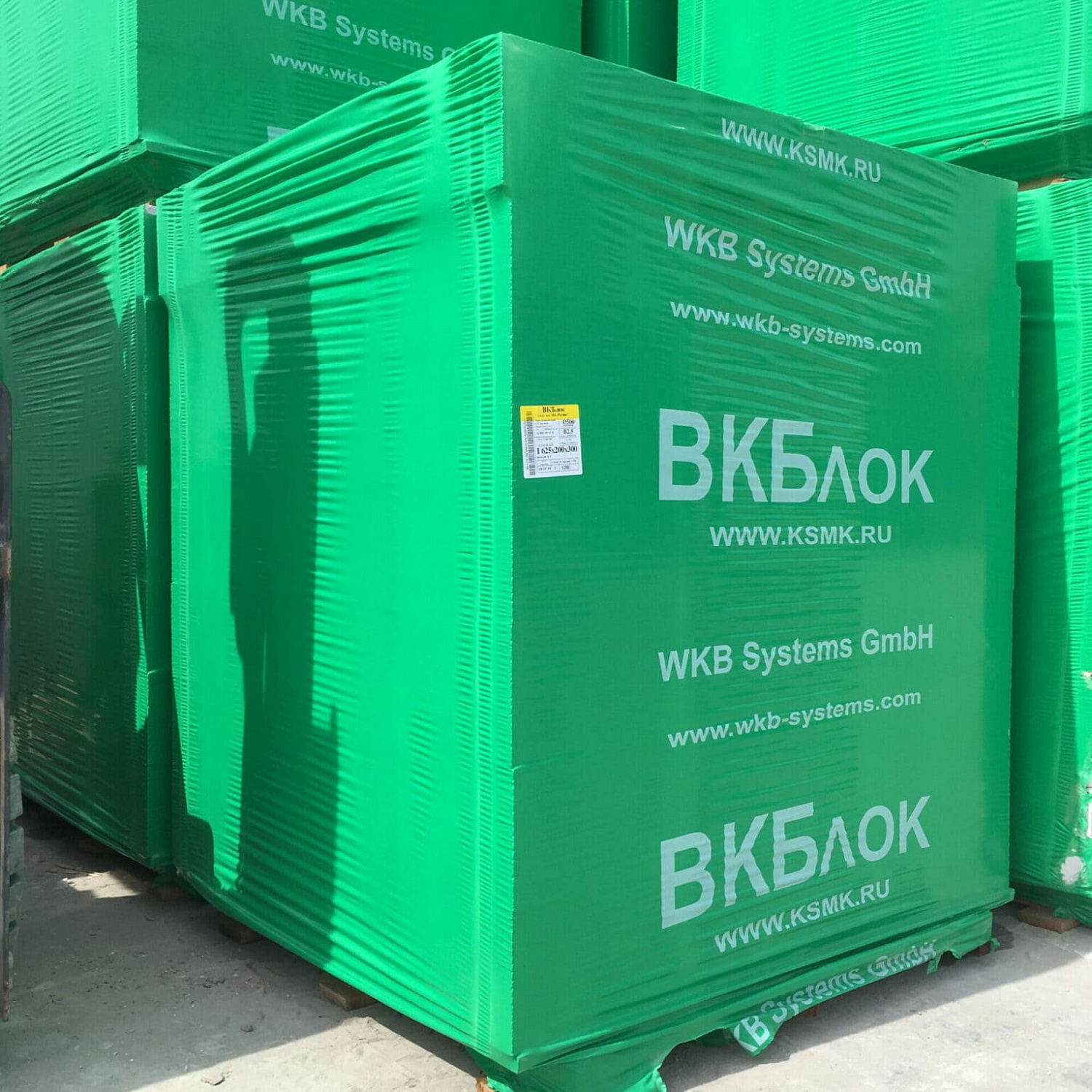 Газобетонные блоки ВКБлок D500 625х375х250 стеновые